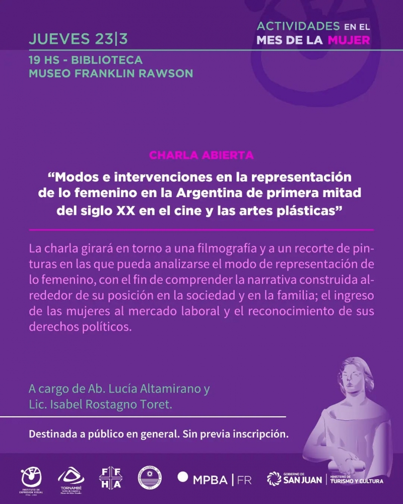 Actividades por el Mes de la Mujer en los museos Tornambé y Franklin ...